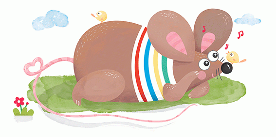Illustration for the cover of a children's poetry book titled "Akhoo pakhoo"